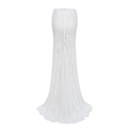 Aurohaya Margherita White Floral Lace Dress & Skirt Set