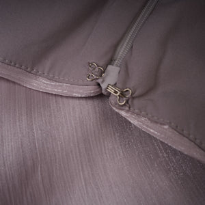 Aurohaya Nerida Silver Turtleneck Ruched Maxi Dress