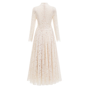 Aurohaya Oliana Ivory Lace Maxi Gown