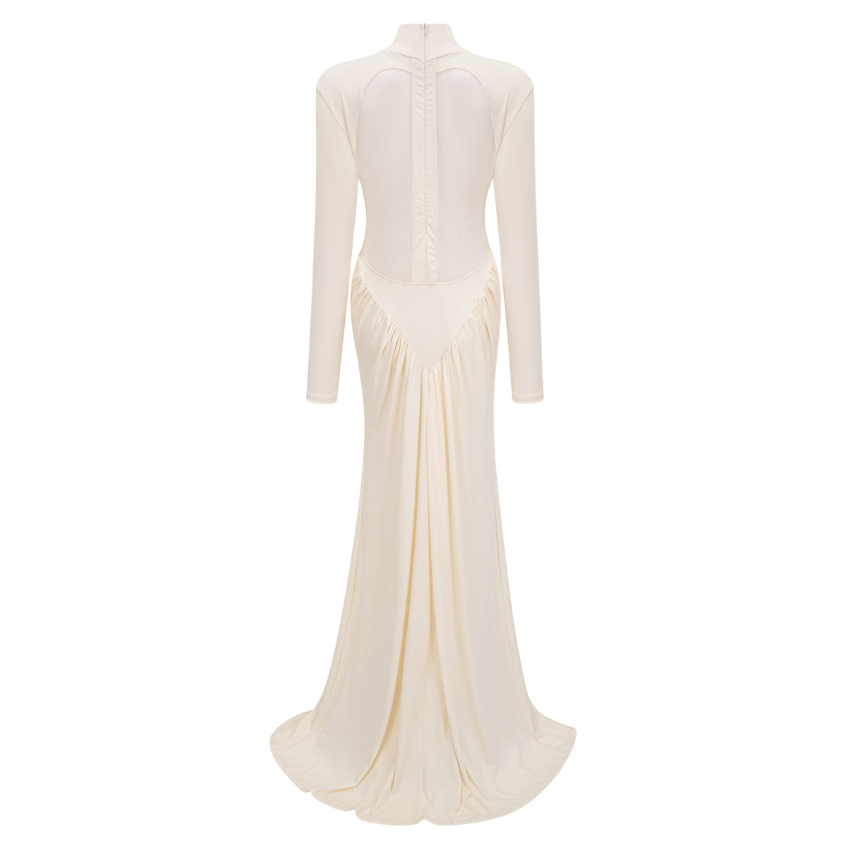 Aurohaya Harriet White Cut Out Ruched Maxi Dress