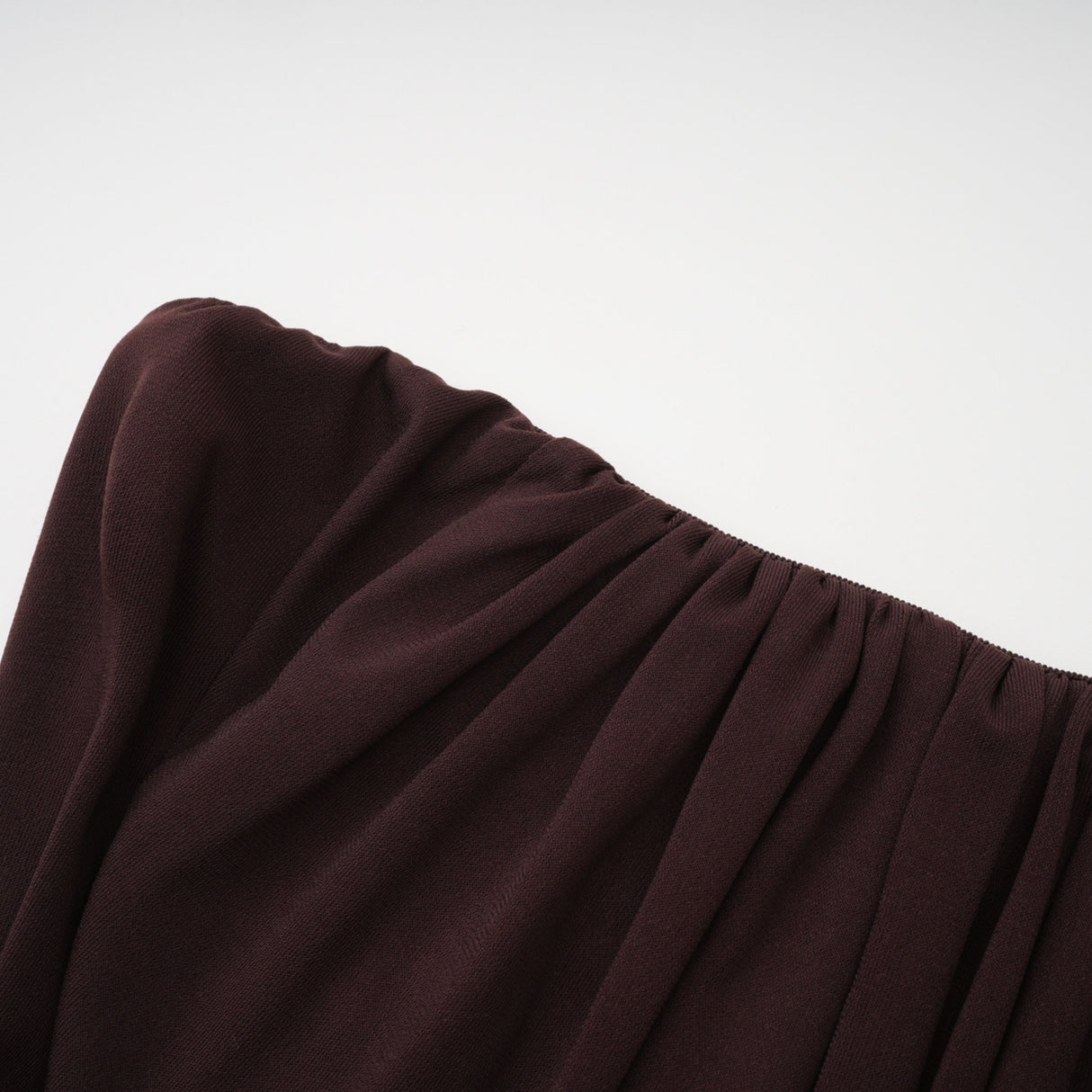 Aurohaya Honoria Chocolate Brown Off Shoulder Maxi Dress