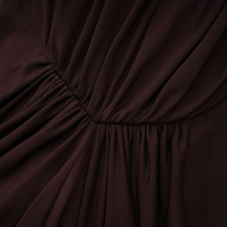 Aurohaya Honoria Chocolate Brown Off Shoulder Maxi Dress
