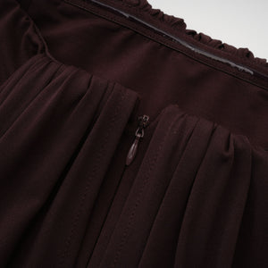 Aurohaya Honoria Chocolate Brown Off Shoulder Maxi Dress