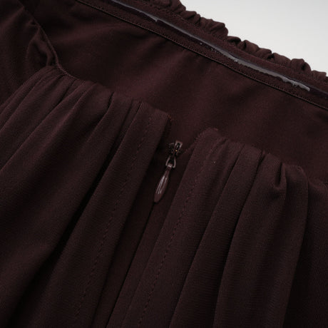Aurohaya Honoria Chocolate Brown Off Shoulder Maxi Dress