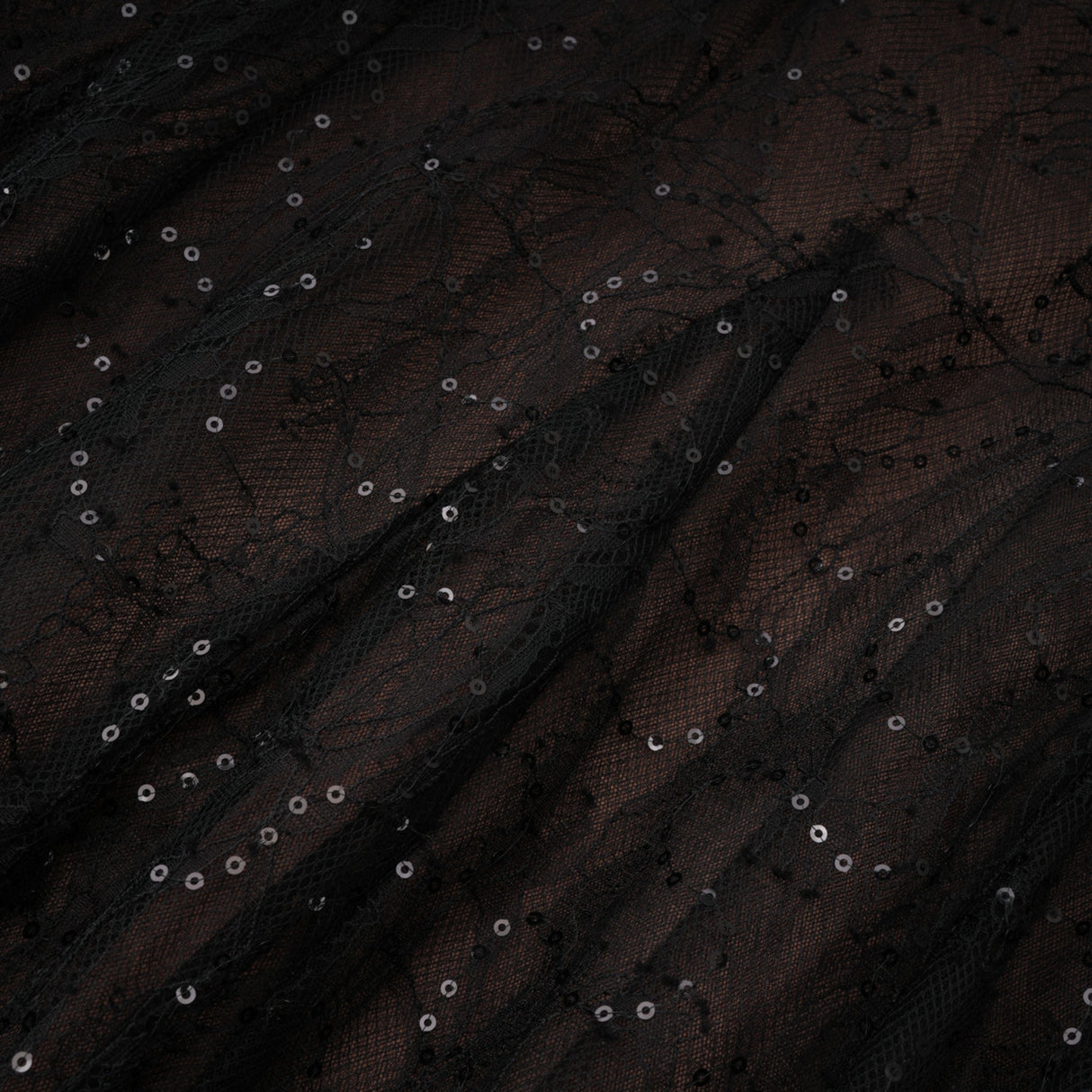 Aurohaya Velia Black Lace Glitter Tulle Maxi Gown