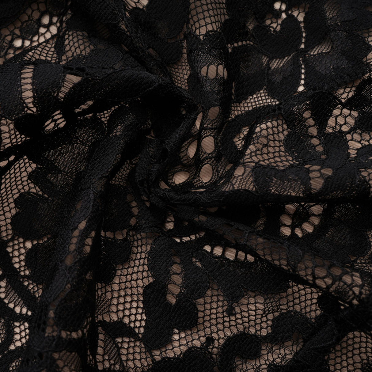 Aurohaya Aleksandra Black Floral Lace Mini Dress