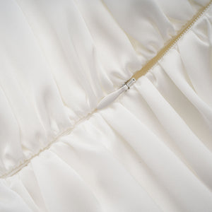 Aurohaya Palesa White Pleated Glossy Maxi Dress & Cape Set