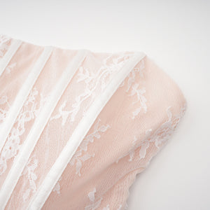 Aurohaya Margherita White Floral Lace Dress & Skirt Set