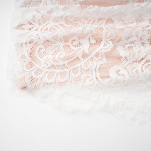 Aurohaya Margherita White Floral Lace Dress & Skirt Set