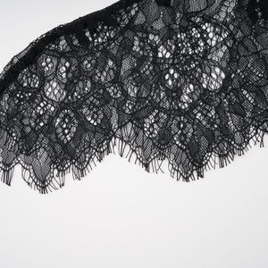 Aurohaya Alvaro Black Lace Shawl & Dress Set