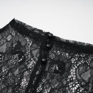 Aurohaya Alvaro Black Lace Shawl & Dress Set