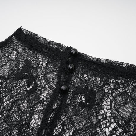 Aurohaya Alvaro Black Lace Shawl & Dress Set