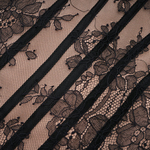 Aurohaya Urszula Black Floral Lace Corset Maxi Dress