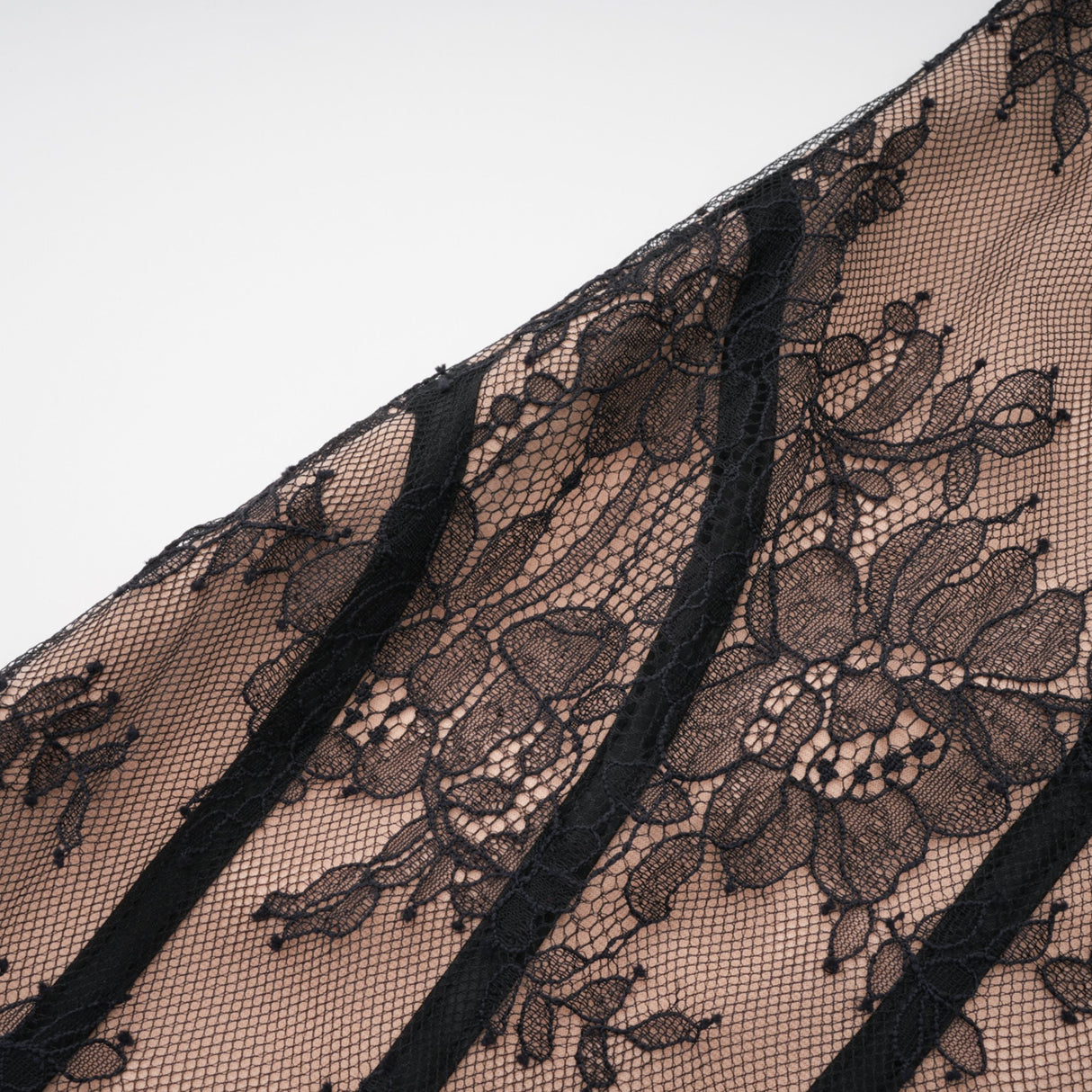 Aurohaya Urszula Black Floral Lace Corset Maxi Dress