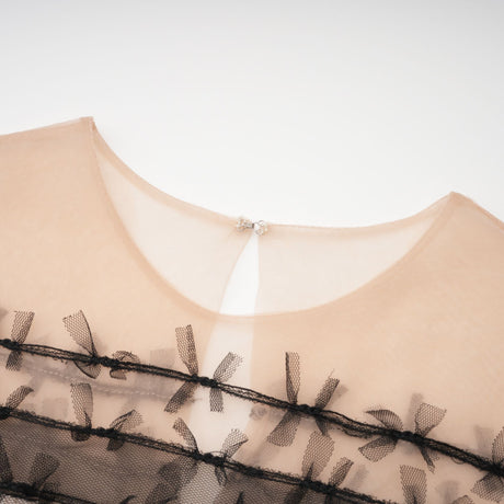 Aurohaya Eléonore Color Block Tulle Midi Dress