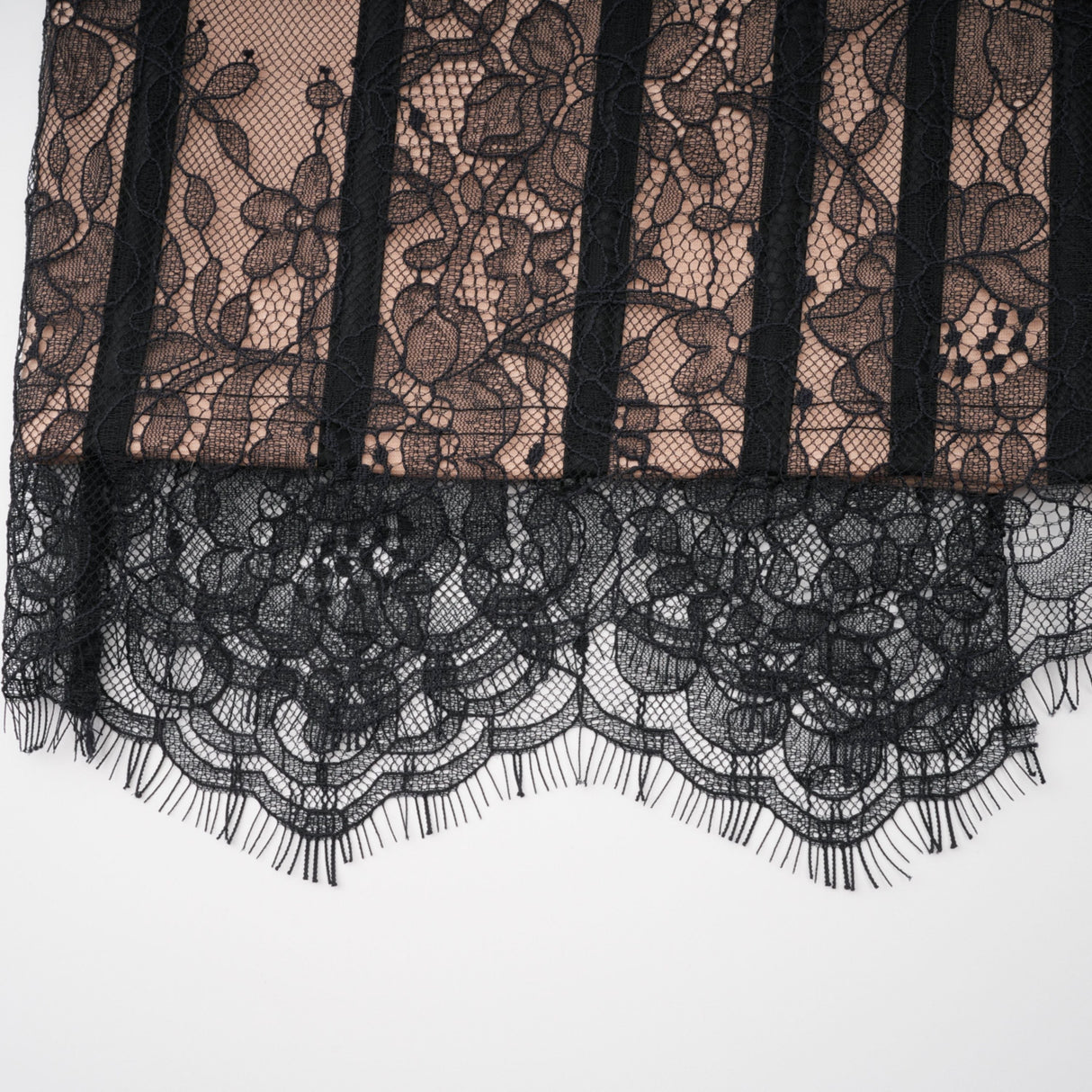Aurohaya Urszula Black Floral Lace Corset Maxi Dress