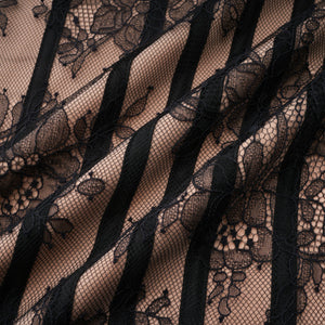 Aurohaya Urszula Black Floral Lace Corset Maxi Dress