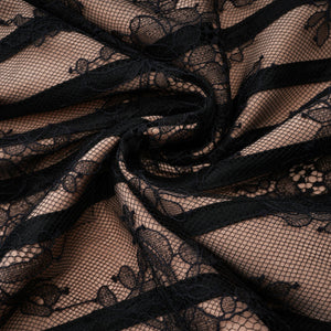Aurohaya Urszula Black Floral Lace Corset Maxi Dress