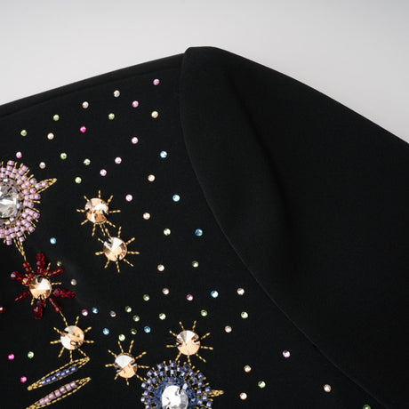 Aurohaya Rosaria Black Embellished Constellation Mini Dress