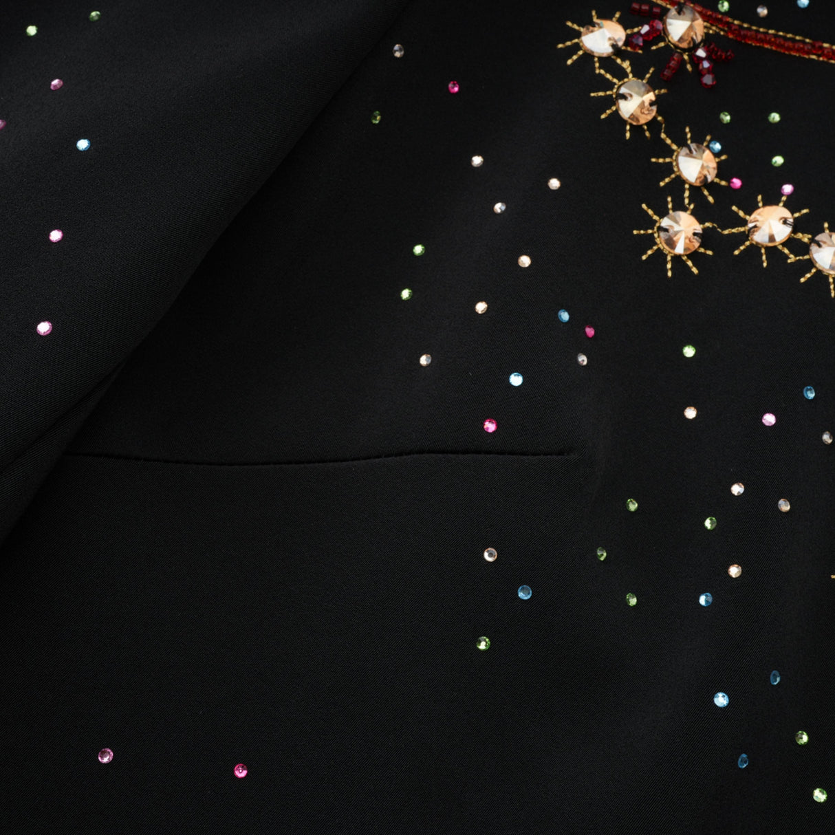 Aurohaya Rosaria Black Embellished Constellation Mini Dress