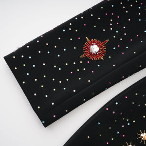 Aurohaya Rosaria Black Embellished Constellation Mini Dress