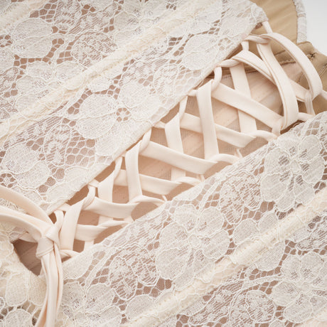 Aurohaya Celina White Lace Corset Maxi Dress