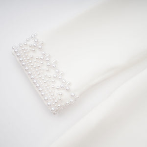 Aurohaya Bernadette White Faux Pearl Mini Dress