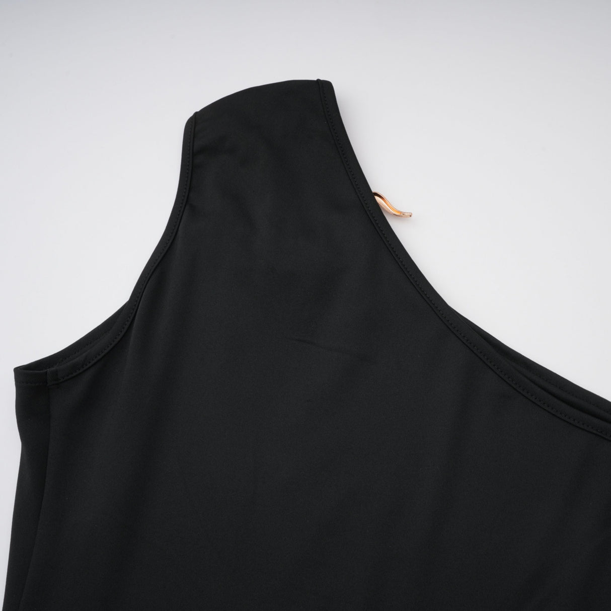 Aurohaya Tiziana Black One Shoulder Cut Out Maxi Dress