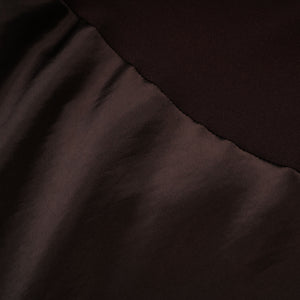 Aurohaya Gitta Brown Off Shoulder Satin Maxi Gown