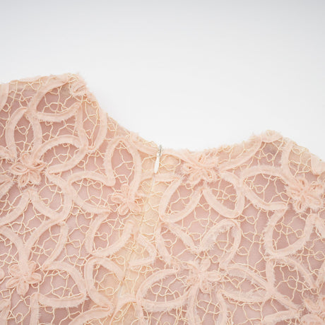 Aurohaya Bérengère Neutrals Faux-flower Crochet Midi Dress