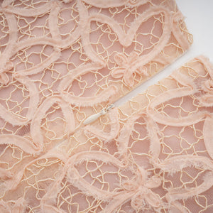 Aurohaya Bérengère Neutrals Faux-flower Crochet Midi Dress