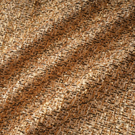 Aurohaya Arna Gold Sweetheart Neckline Tweed Mini Dress