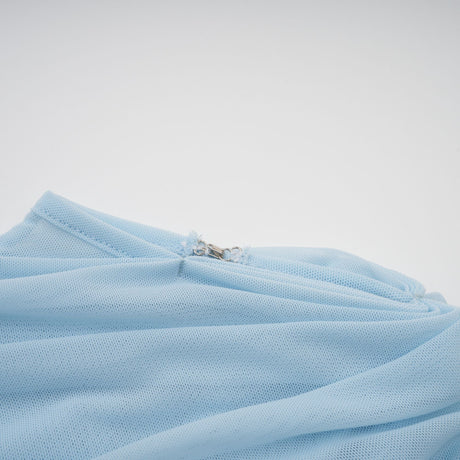 Aurohaya Catherine asymmetrical pleated maxi dress in Baby-blue
