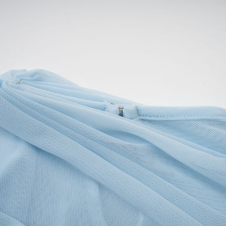 Aurohaya Catherine asymmetrical pleated maxi dress in Baby-blue