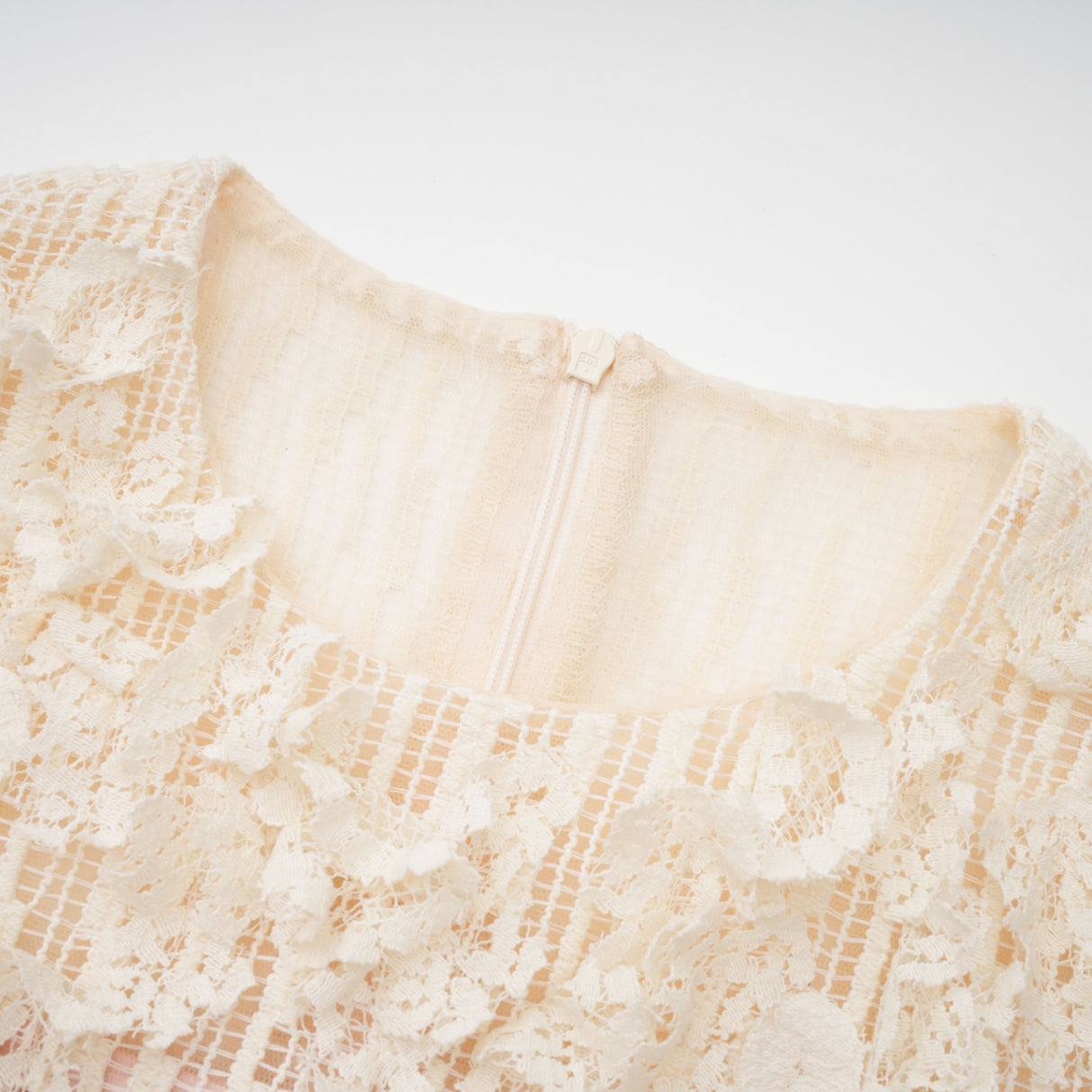 Aurohaya Cynthia Neutrals 3D Petal Textured Midi Dress