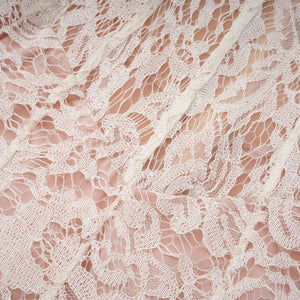 Aurohaya Alaia White Cape Design Floral Lace Midi Dress