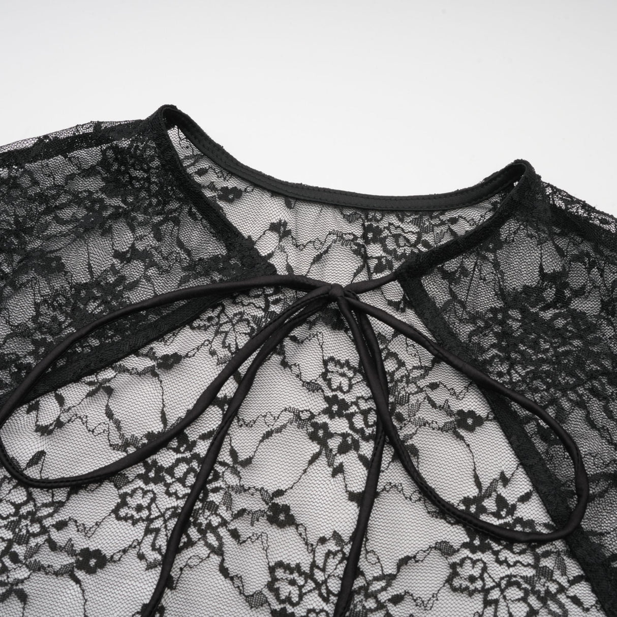 Aurohaya Louise black floral-lace vest & dress matching set