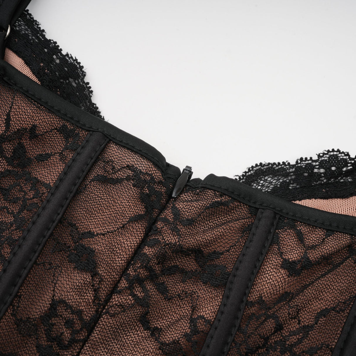 Aurohaya Louise black floral-lace vest & dress matching set