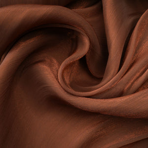 Aurohaya Mila Brown Pleated Satin Maxi Dress