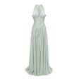 Aurohaya Verdelune Mint Green Gathered Maxi Dress Green