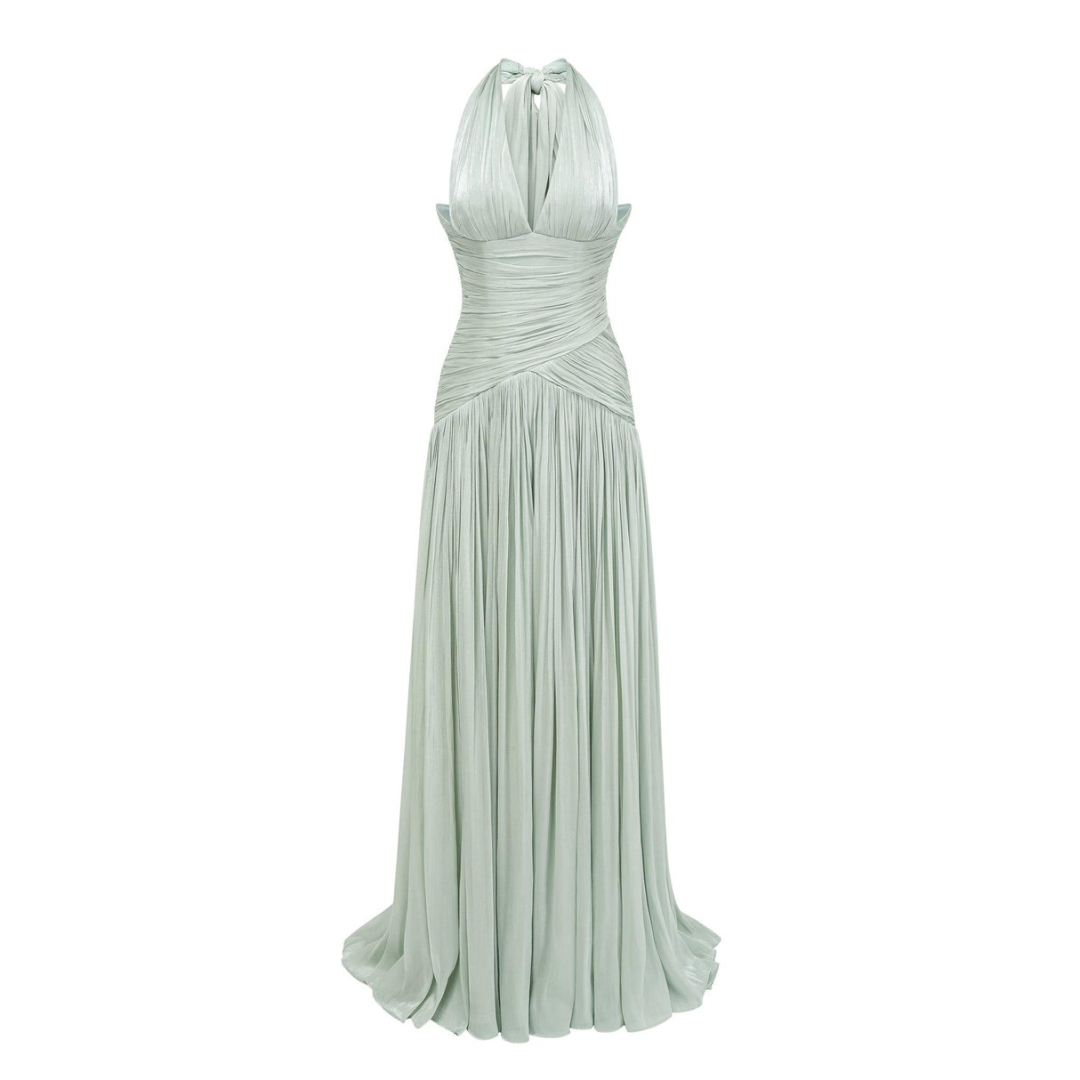 Aurohaya Verdelune Mint Green Gathered Maxi Dress Green