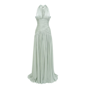 Aurohaya Uranie Mint Green Gathered Maxi Dress