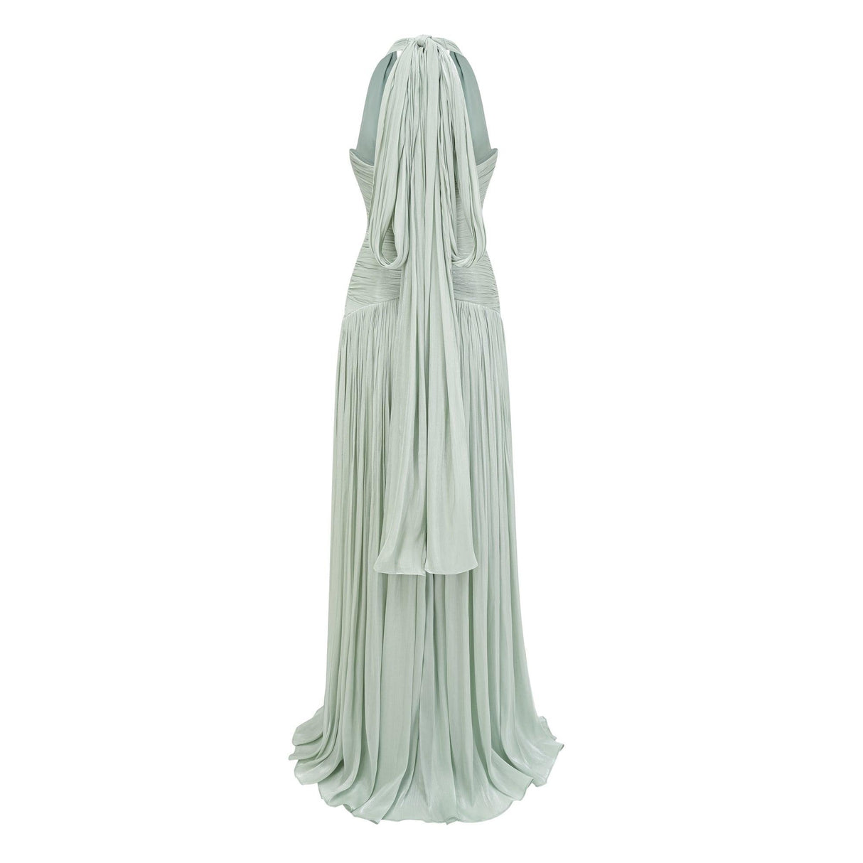 Aurohaya Verdelune Mint Green Gathered Maxi Dress