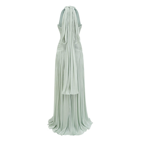 Aurohaya Verdelune Mint Green Gathered Maxi Dress