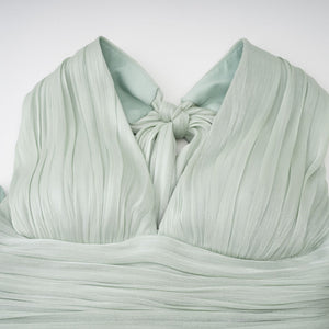 Aurohaya Uranie Mint Green Gathered Maxi Dress