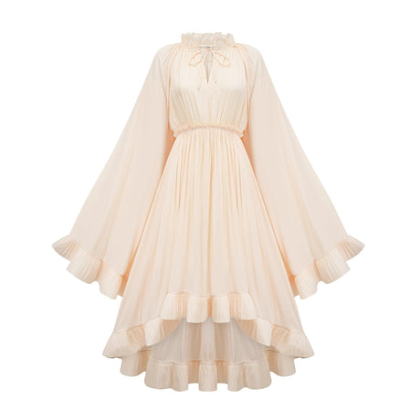 Aurohaya Ophélie cape-design midi dress