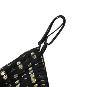 Aurohaya Aloïse Black Polka Dot Pleated Midi Dress