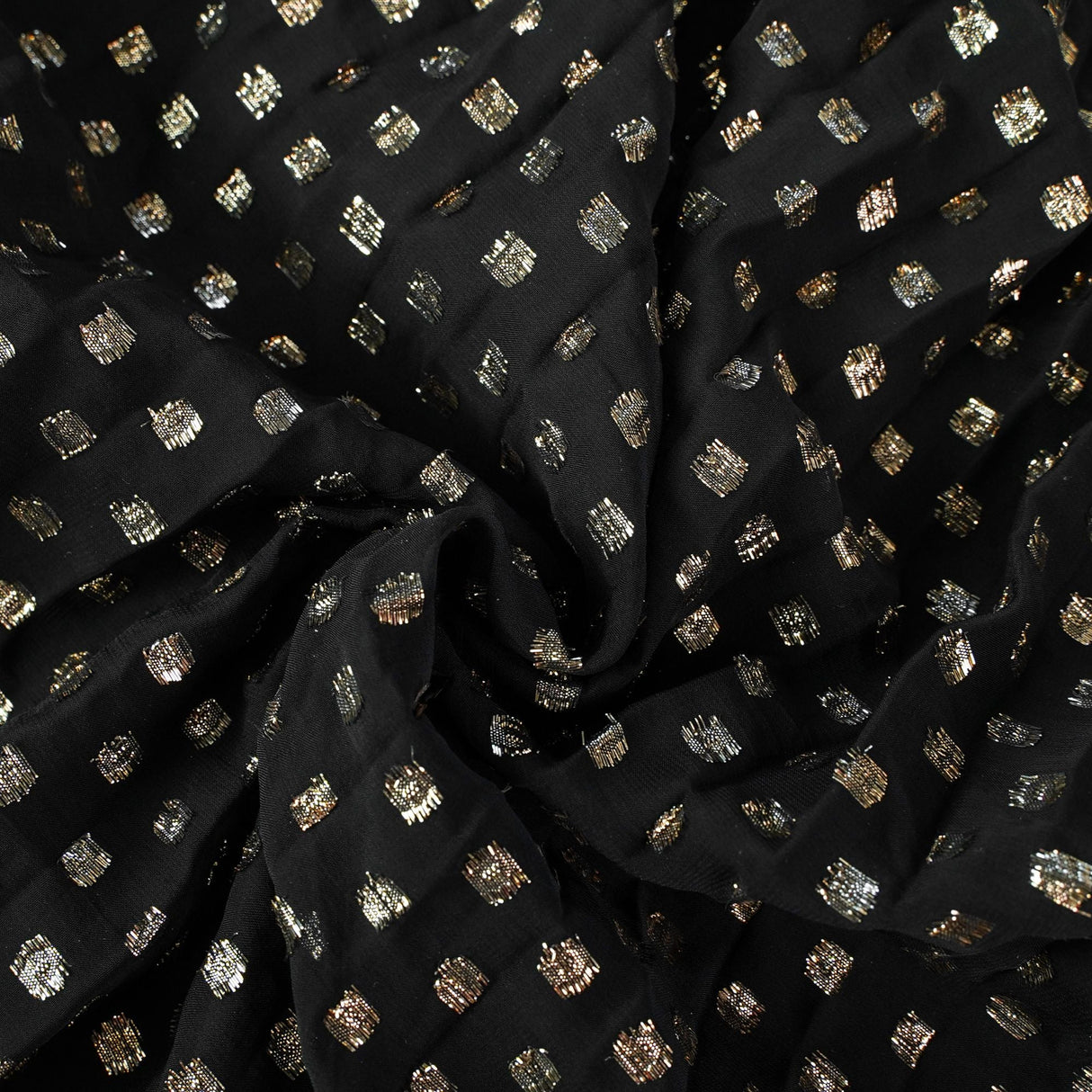 Aurohaya Aloïse Black Polka Dot Pleated Midi Dress
