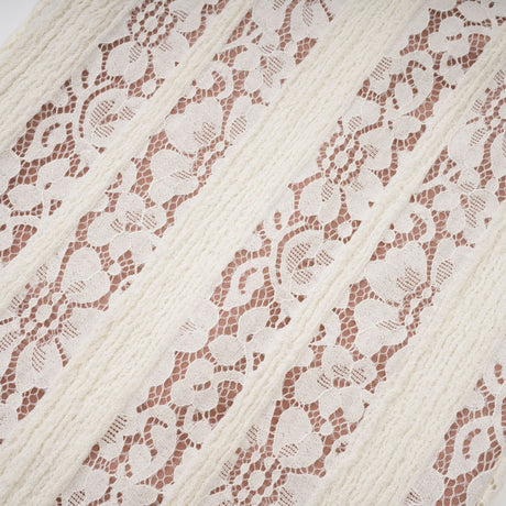 Aurohaya Émeline floral lace train-design maxi dress in Neutrals