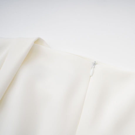 Aurohaya Marzia White Ribbon Detail Floral Lace Maxi Dress